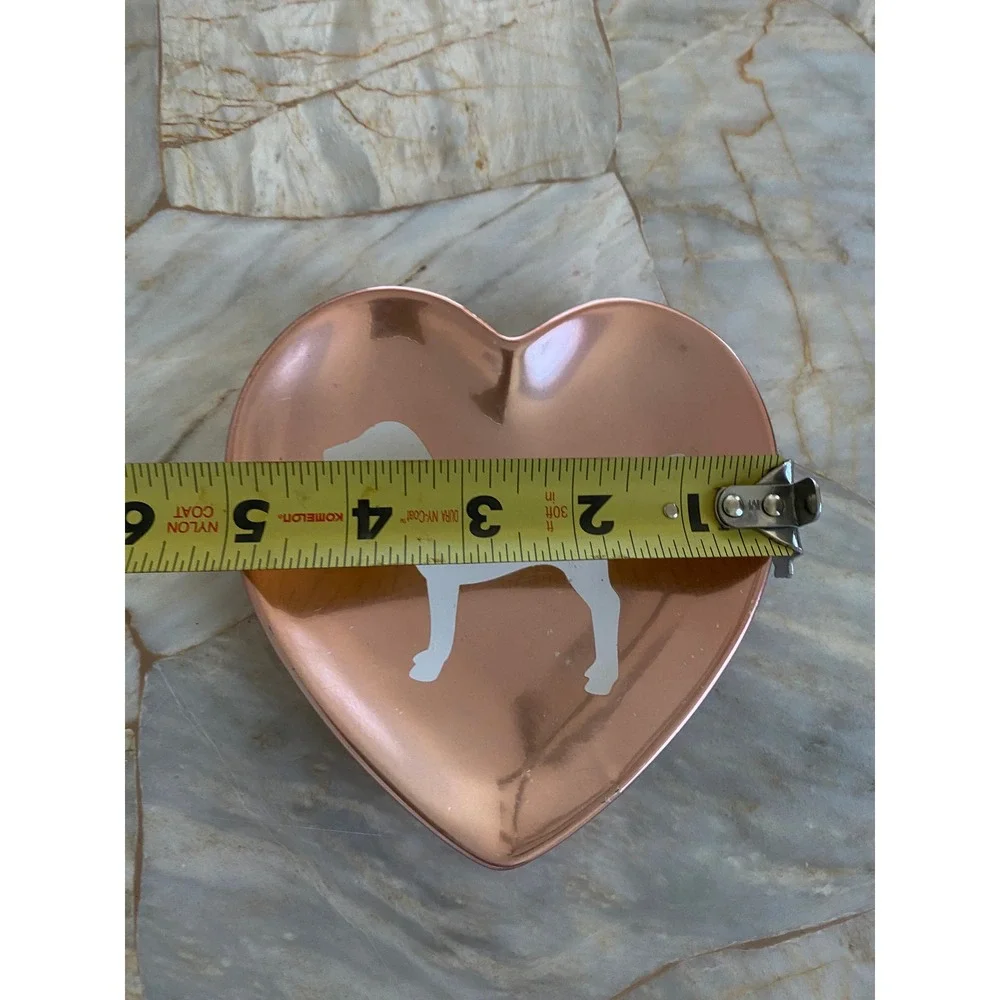 Victoria's Secret PINK Rose Gold Heart Trinket Dish Jewelry Tray Dog Logo 5